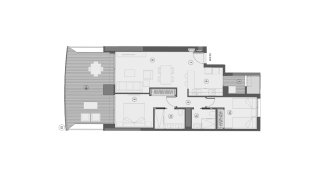 Apartment floor plan, 2 bedrooms in Sunset Sailors No. 3